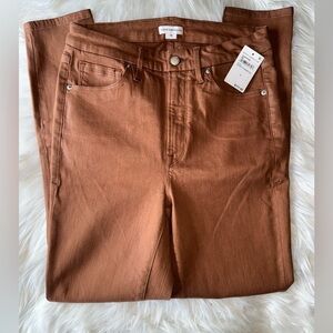 Good American Coated Good Legs Skinny High Rise Jeans in Burnt Caramel Size 15